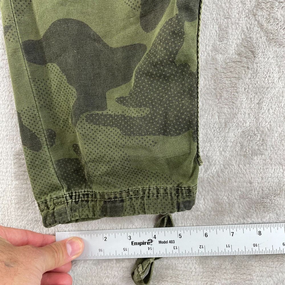 Vintage Japanese Junye Cargo Pants Men 32‎ Green Camo Paratrooper Tactical Y2K - Picture 16 of 16